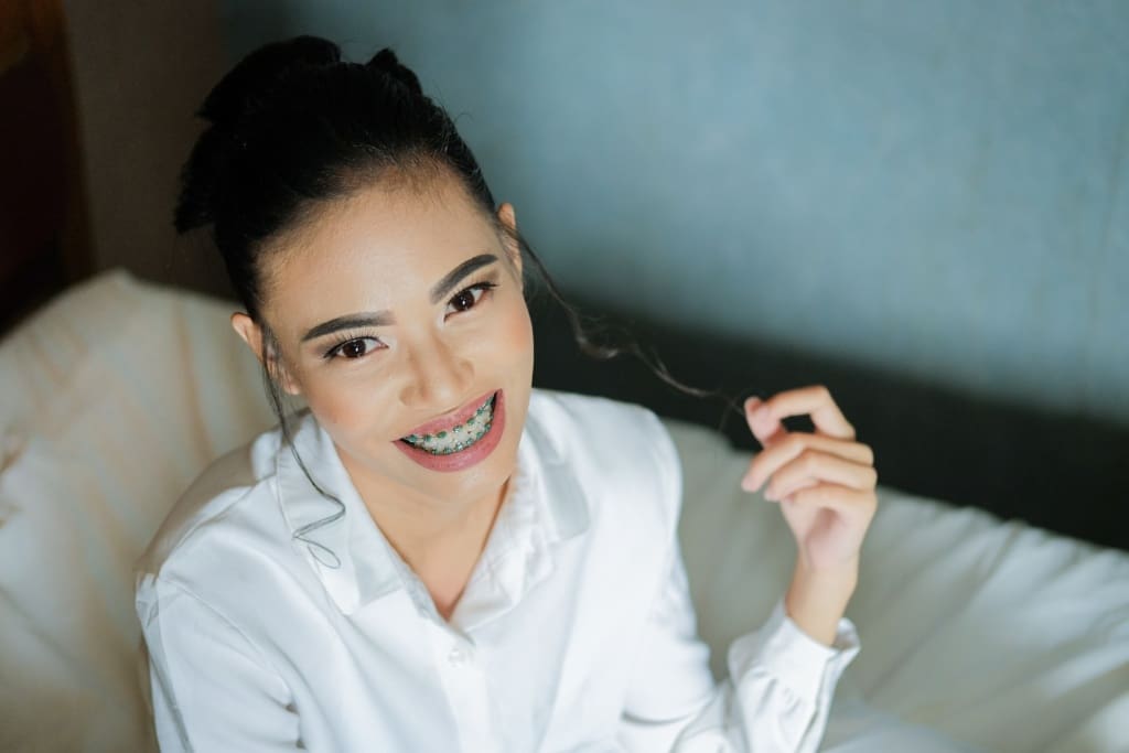 woman with braces