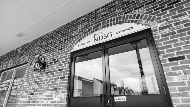 Entrance of building from the exterior of Northampton Dental Specialists Group.