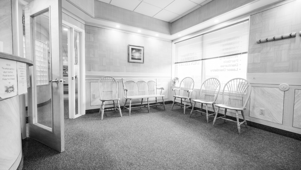 Entrance of building from the interior of Northampton Dental Specialists Group.